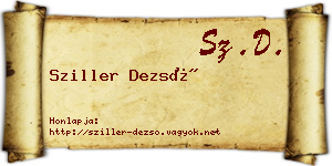 Sziller Dezső névjegykártya