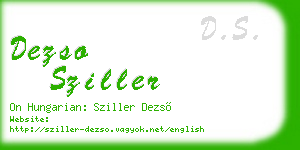 dezso sziller business card