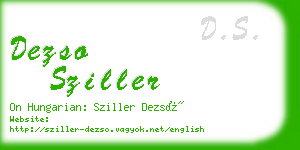 dezso sziller business card